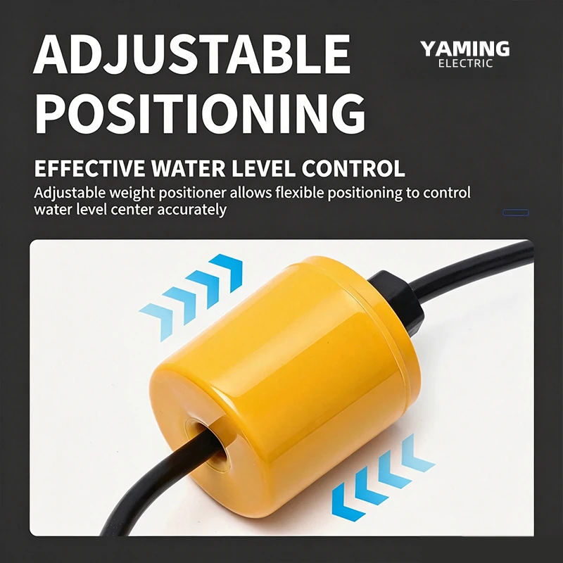 Corrosion Resistant Plastic Sewage Float Level Switch Adjustable Liquid Level Controller for Industrial Pool & Waste Water Tanks view 3