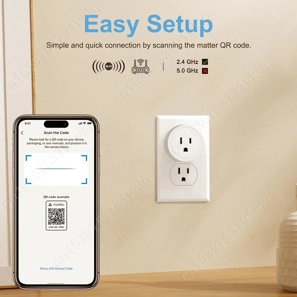 Matter Wifi Smart Socket Mini US Smart Plug Home Appliance Outlet APP Control Support Homekit Alexa Google Home SmartThings Hub