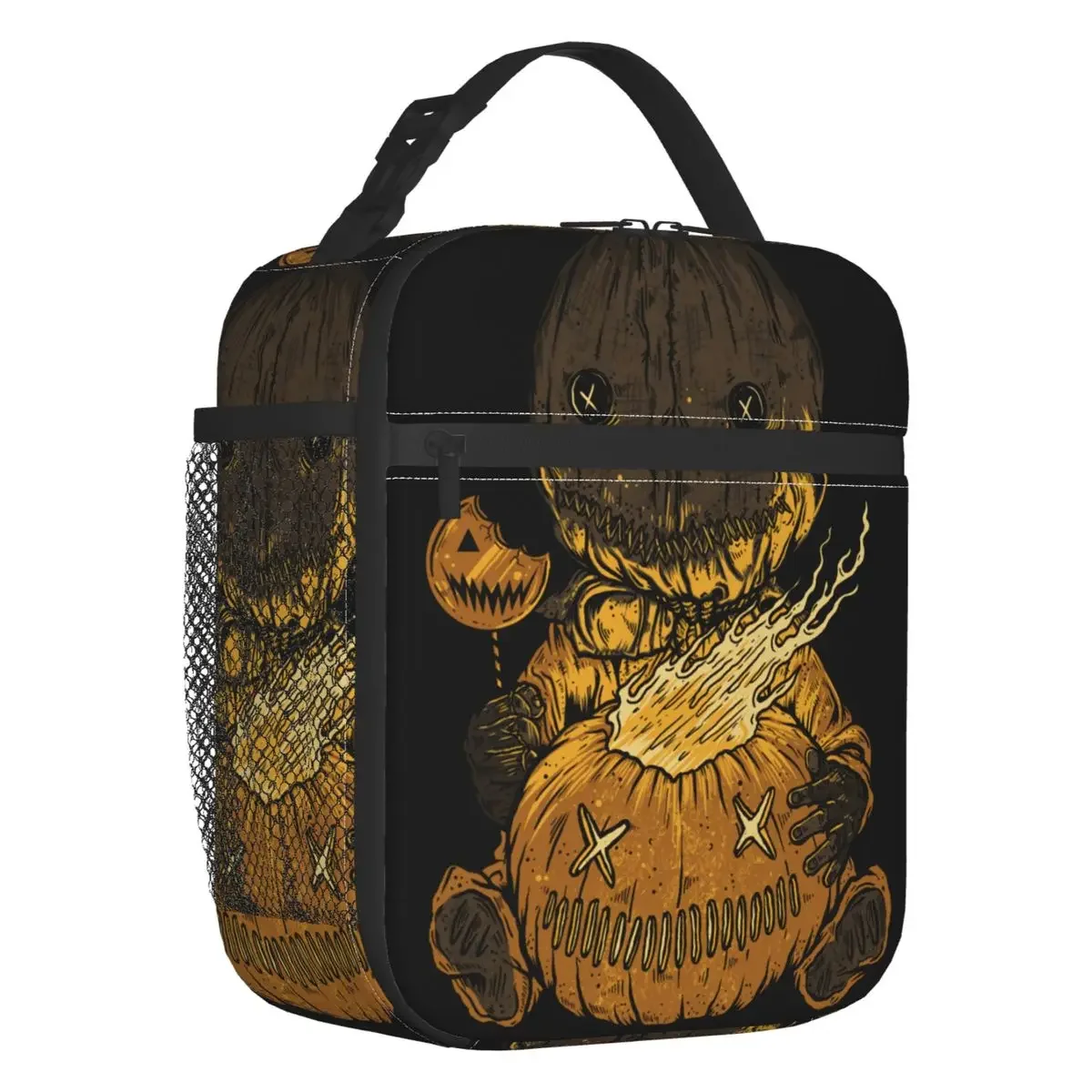 Halloween Pumpkin Spooky Film Trick R Treat Sam Resuable Lunch Boxes Multifunction Thermal Cooler Food Insulated Lunch Bag