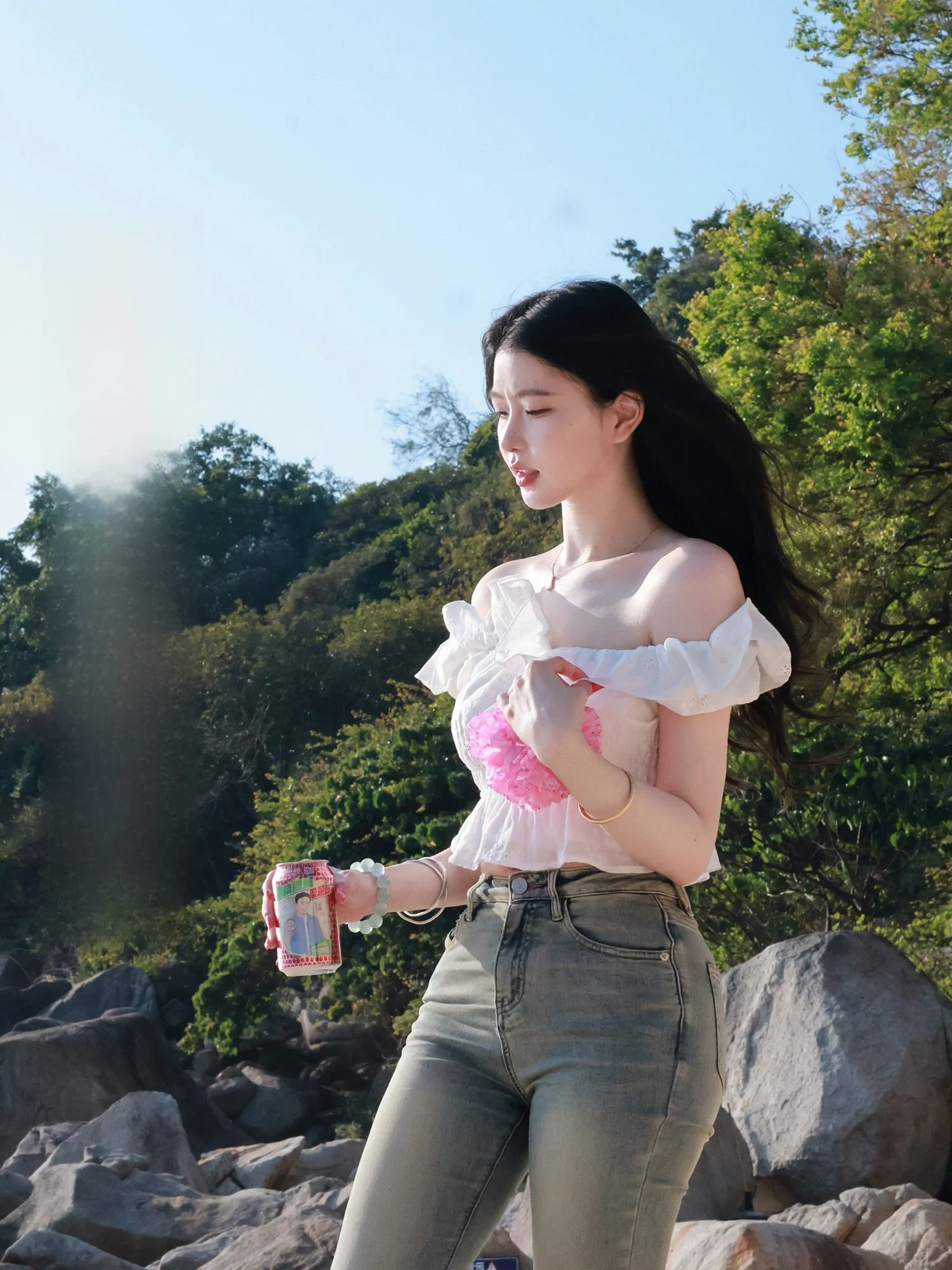 

Pure Cotton Spring Summer Short Sleeve Women's Shirt Fleece Breathable Casual Style Gathered Waist Leaf Design Top