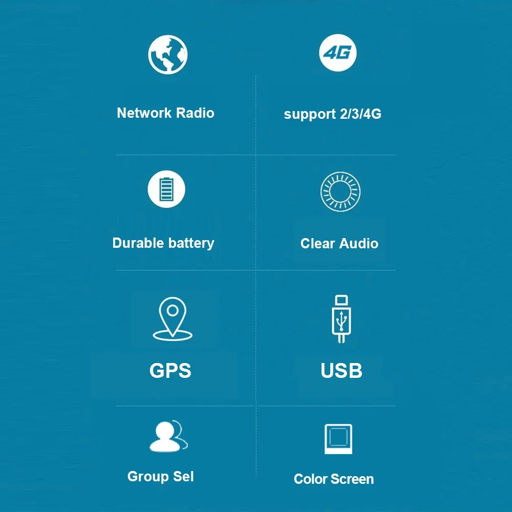 GT-500 4G เครือข่ายวิทยุ Ptt วิทยุระบบ Linux GT500 ยาว 4G/3G/2G Walkie Talkie Realptt วิทยุ