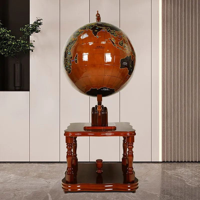 Wooden globe ornaments for students' graduation gifts for school lobby floor decoration