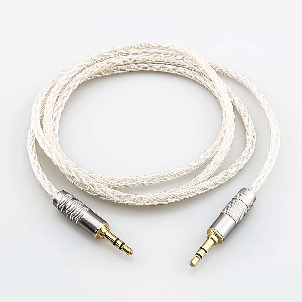 오디오파일 3.5mm 7N OCC 오디오 보조 코드, 24K 금도금 플러그가 있는 HiFi 스테레오 Aux 케이블, 휴대폰, 포드, 패드와 호환 가능