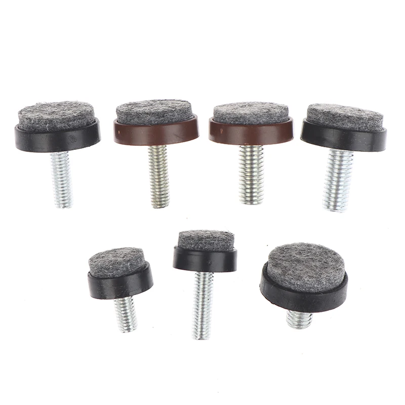 4/8Pcs Felt Furniture Leg Pads M6 M8 Adjustable Screw Feet Anti Slip Leveling Protectors for Table Chair Cabinet Floor