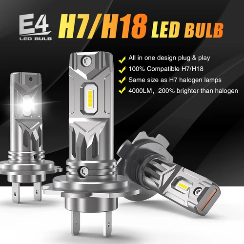 Imagen 2 del producto 2 faros delanteros LED H7 Canbus sin errores 360 °   Bombillas de coche H18 12v 55w lámparas de diodo de alta potencia para Peugeot 206 207 308 307 301 3008 4008