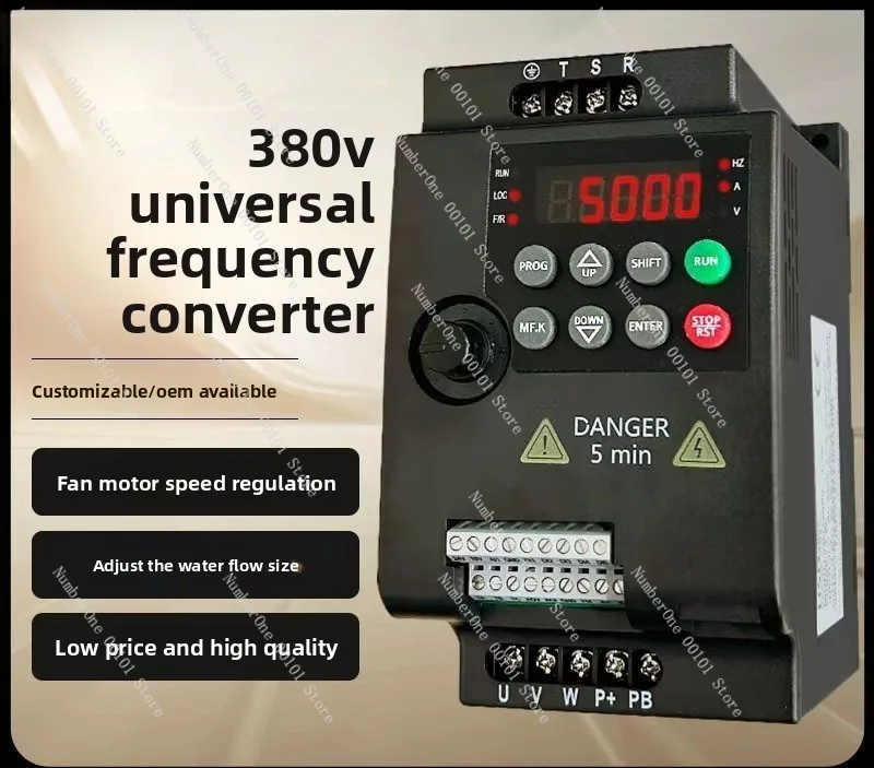 Universal VFD Single Phase 220V Input 3 Phase 380V Output Frequency Converter 0.75/1.5/2.2/3/4/5KW Motor Speed Controller