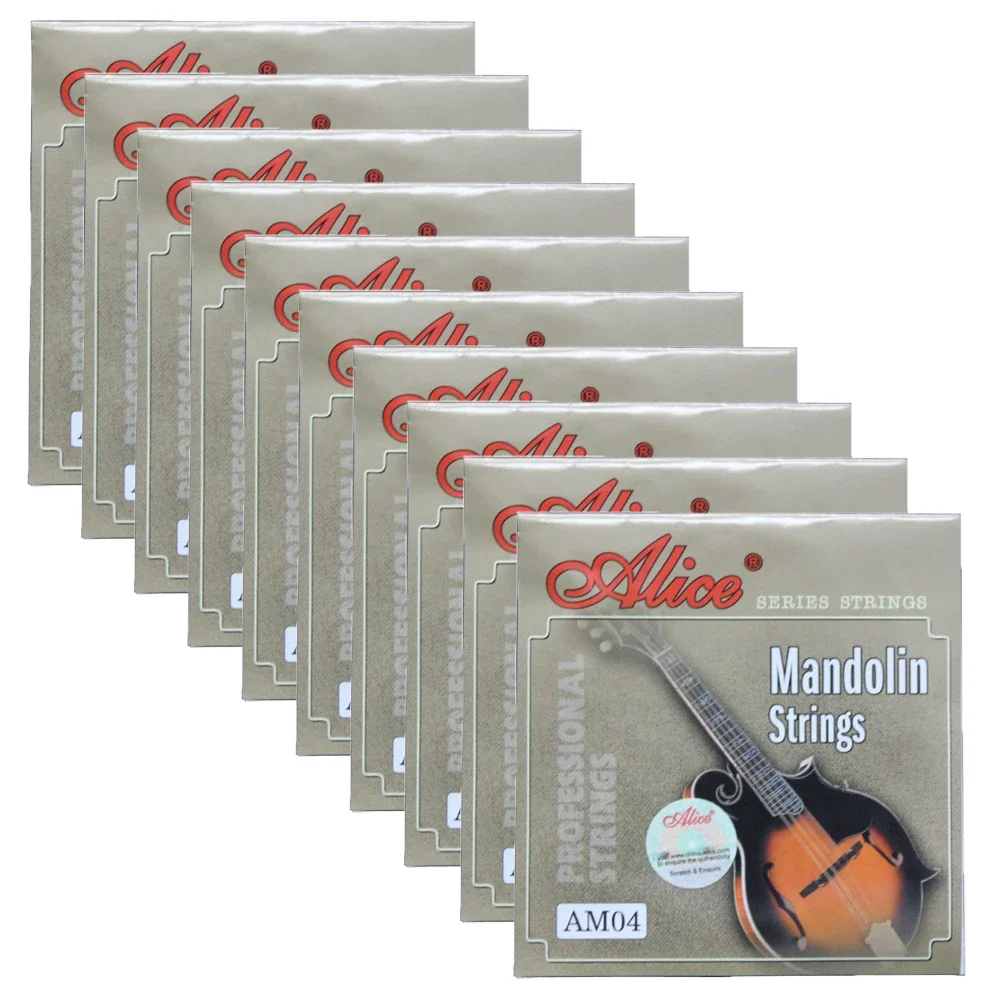 10 Sets Alice AM03/AM04/AM05/AM06/AM07/AM08 Options Mandolin Strings Silver-Plated/Coated Copper Alloy Wound EADG Wholesale