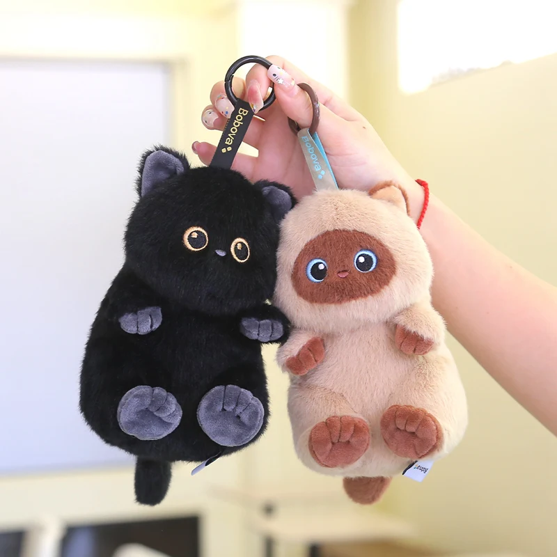 

New 15/40cm Kawaii Pet Cat Plush Toy Calico Cat Siamese Kitten Black Cat Stuffed Animal Companion Doll Birthday Gift