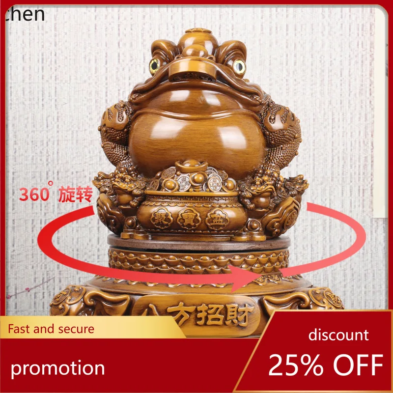 

LXC Wealth-Attracting Golden Toad Treasure Bowl Ornament for Living Room Office Toad Decoration Shop Housewarming Opening Gift