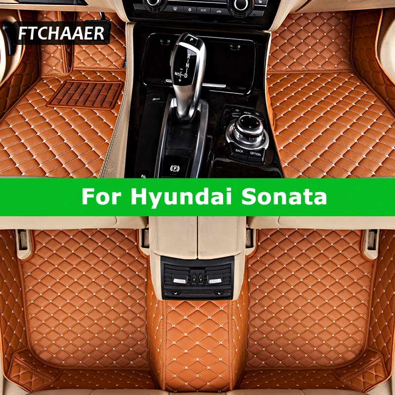 FTCHAAER Custom Car Floor Mats For Hyundai Sonata Auto Carpets Foot Coche Accessorie