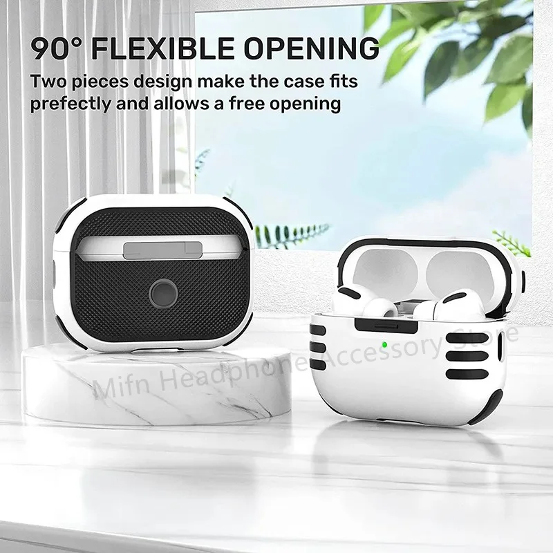 Для нового AirPod Pro 2023 чехол (USB-C)TPU Защитный чехол для наушников роскошный дизайн, безопасный замок для AirPods Pro 2 3 Чехол w/keyrin