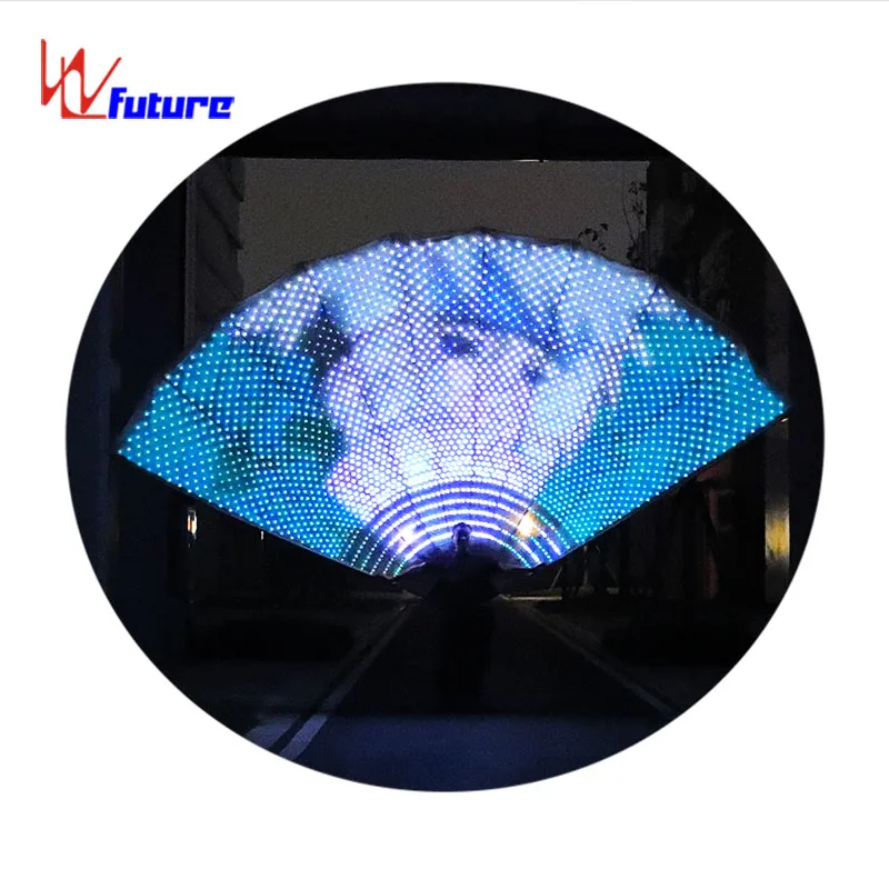 Large LED Pixel Peacock Tail Fan - Stage Performance Props for Concerts, Festivals & Commercial Events