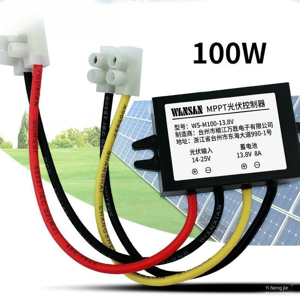 100W MPPT Solar Charge Controller 8A 13.8V Wide Voltage Tracking Solar Charge Controller For Lithium And Lead-Acid Batteries