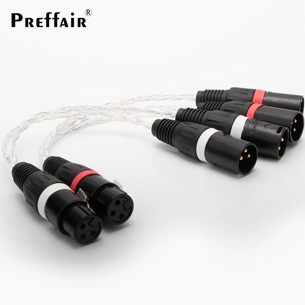 

30CM High-Performance OCC Copper Silver Plated XLR Y-Splitter Cable - Balanced XLR Female to Dual XLR Male Audio Microphone