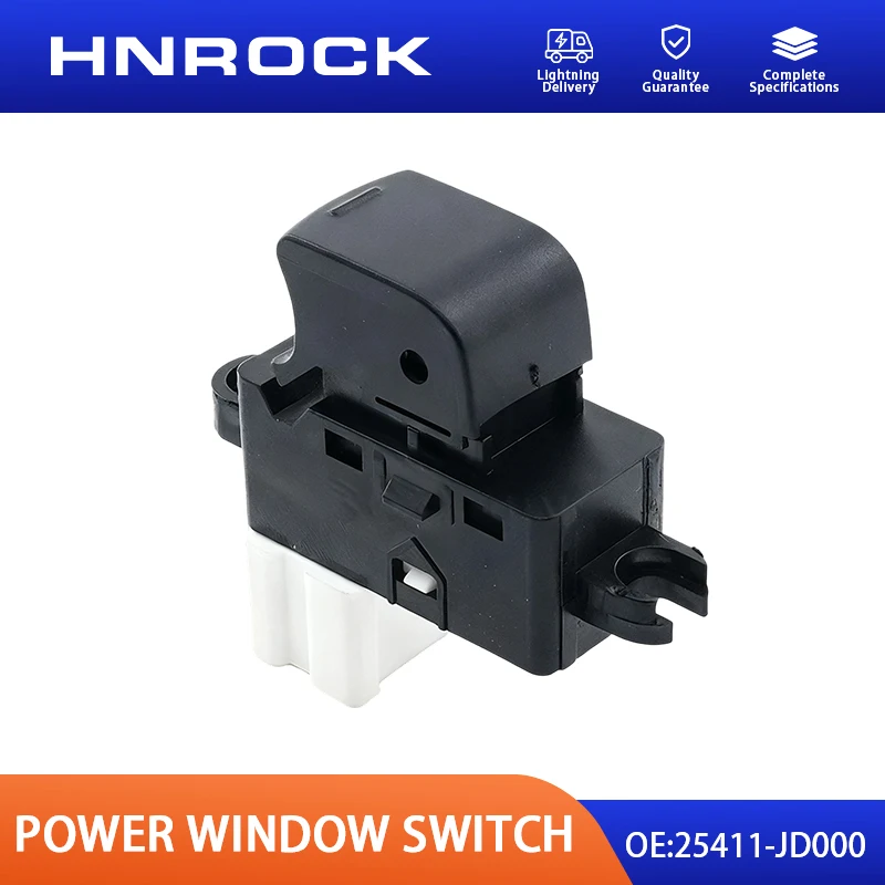 NEW HNROCK 25411-JD000 Glass Window Lift Single Switch Compatible with Nissan Qashqai Car Parts Window Control Switch