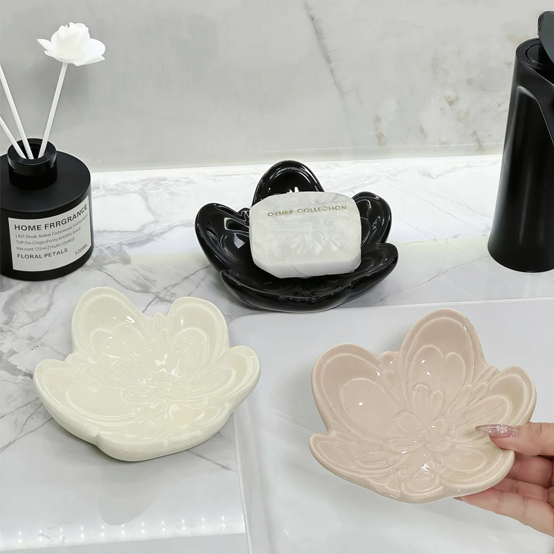 

Ceramic soap box creative household bathroom shelf draining soap box