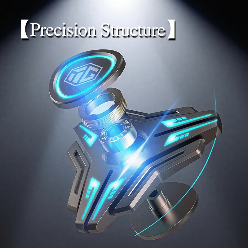 Finger Spinner Toy Anxiety Relief High Speed Metal Gyro Hand Spinner with Smooth Bearings Durable Alloy Light Up Office Desk Toy