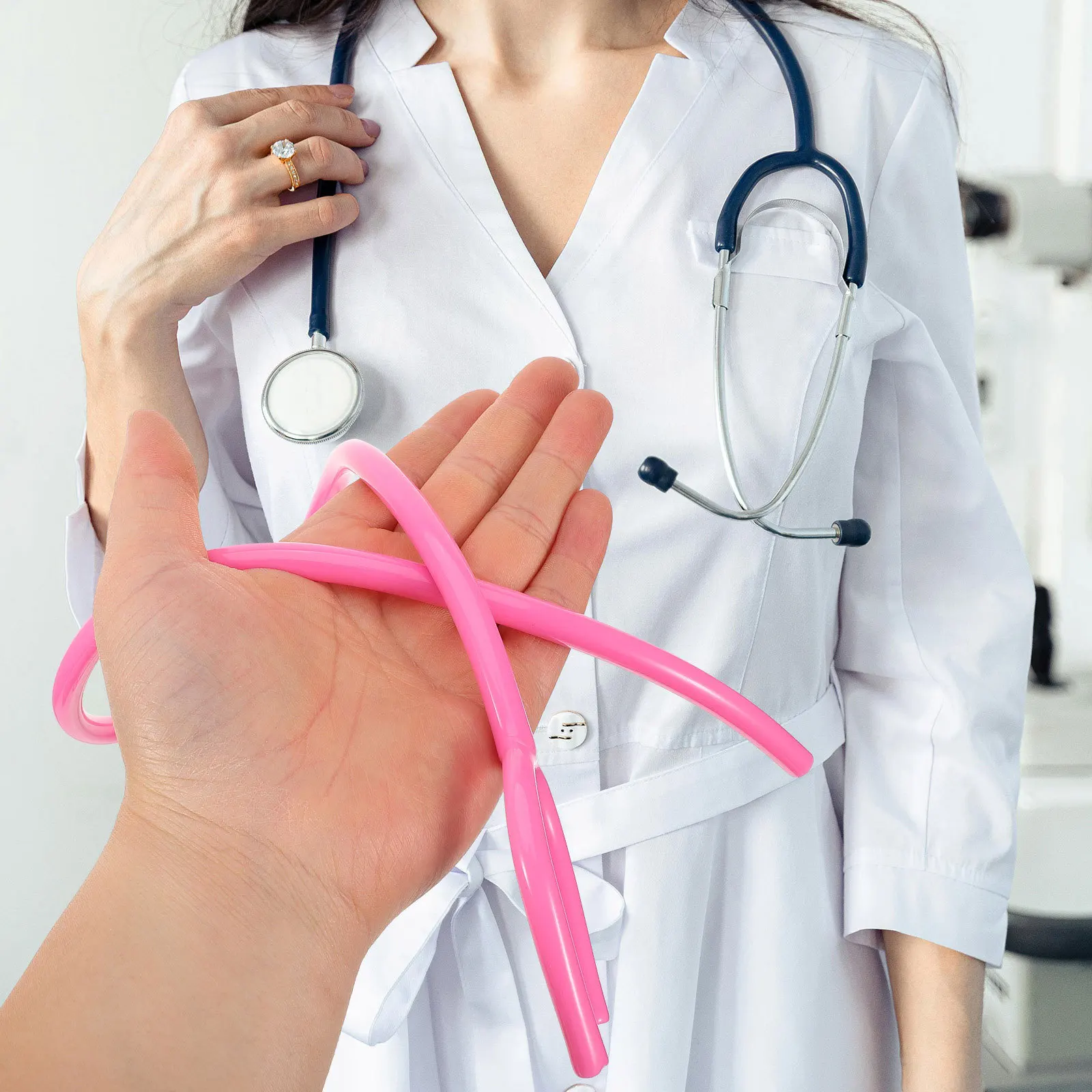 3 Pcs Stethoscope Tube Tubes Parts Extension Replacement Connector Bendable Tubing