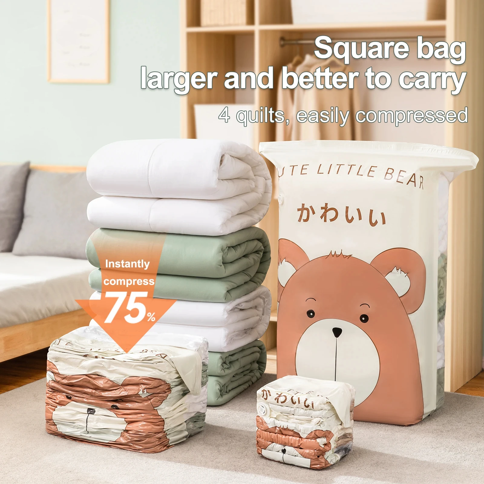 

Large Capacity Vacuum Storage BOX Dustproof Pouch Lightweight Clothes For Travel No Need Pump Compression Empty Bags