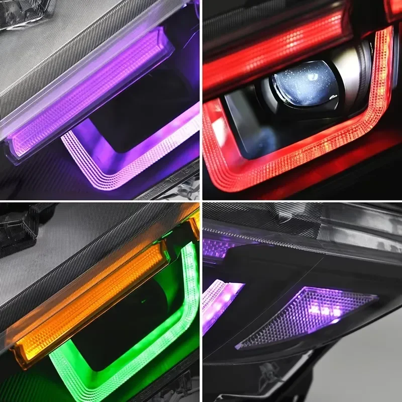HETOP Mustang Headlights 2024-2026 RGB Upgrade Car LED Head Light DRL Plug and Play Front Lights Accessories Headlamp for