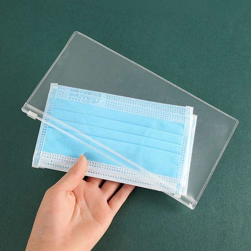 Padrão Transparente PVC Loose Leaf Pouch com Self-Styled Zipper, A6 File Holder