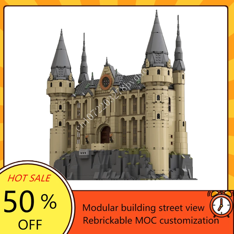 3607PCS MOC Medieval Castle Custom Puzzle Model Magic School Modular Viaduct Entrance Hall Technical DIY Birthday Holiday Gifts