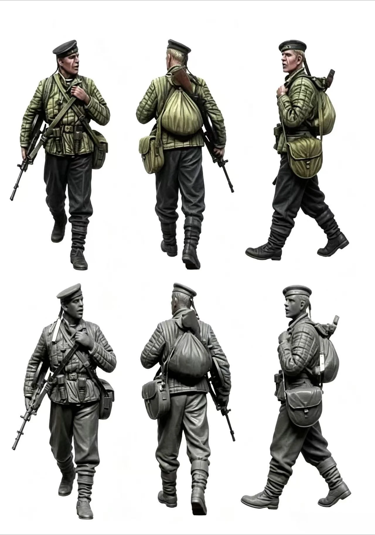 Highly Detailed 1:35 Scale Resin Figure Model Kit Soviet Marine, Machine Gunner Military Diorama Unassembled and Unpainted