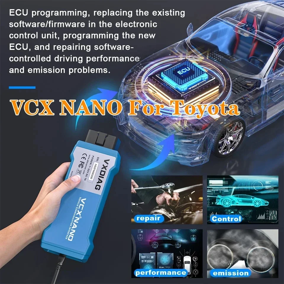 

Best VXDIAG VCX NANO for Toyota J2534 OBD2 Diagnostic Tool for Toyota It3 Action Test /ECU Programmer/Coding WIFI for Lexus