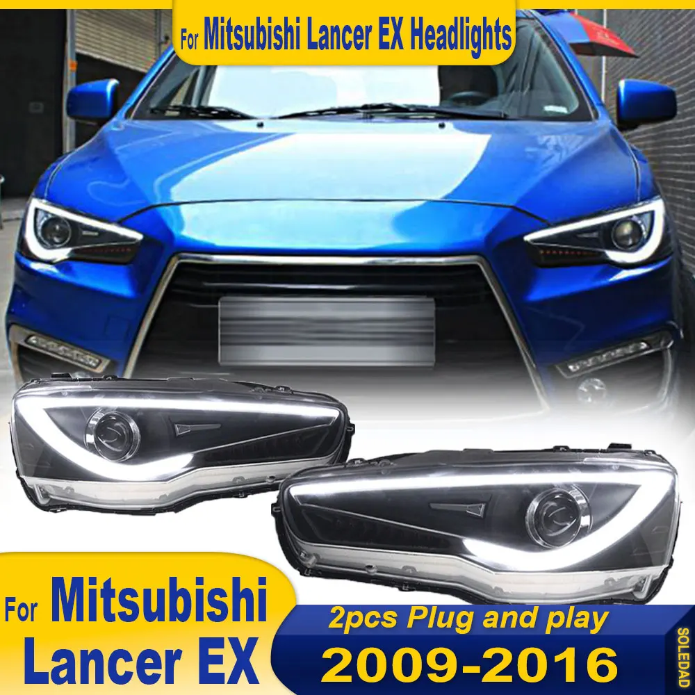 Car Lights For Mitsubishi Lancer EX 2009-2018 Headlight LED Projetor head Lamp Daytime Running Light Automotive Accessories