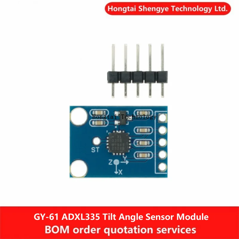 3-Axis Analogue Output Accelerometer Module, Angle Sensor, 3V-5V, GY-61, ADXL335