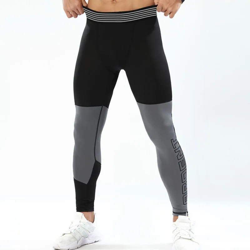 Mens Tight Pants Gym Compression Quick Dry Sportswear Running Tights Fitness Sports Leggings High Stretch Men Trousers MY804