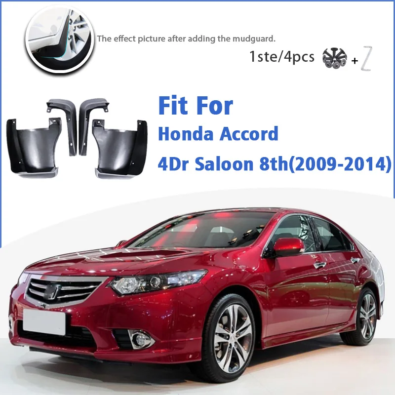 

Mudguard For Honda Accord Euro Acura TSX 2009-2014 Front Rear 4pcs Mudflaps Mudguards Splash Guard Fender 2010 2011 2012 2013