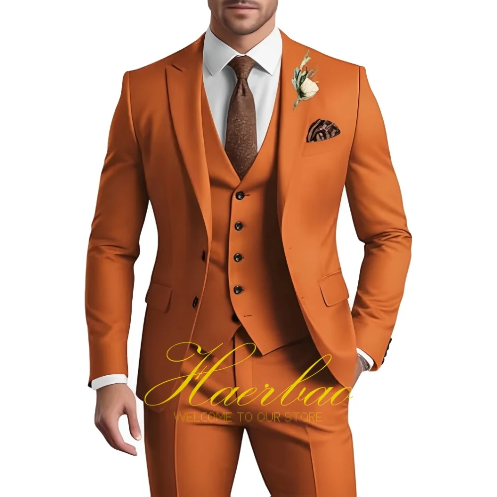 メンズフォーマルスーツ3ピースセット スリムフィット ジャケット ベスト パンツ ビジネススーツ エレガント ウェディング プロム タキシード