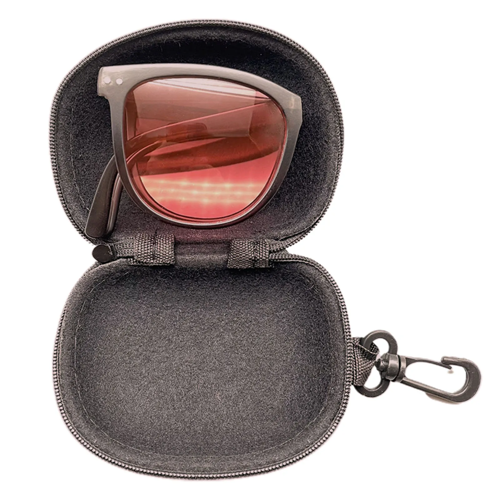 Glasses Case for Foldable Glass Zipper Hard Eyeglass Case Box with Hook Storage Bag Portable Sunglass Case Glasses Case