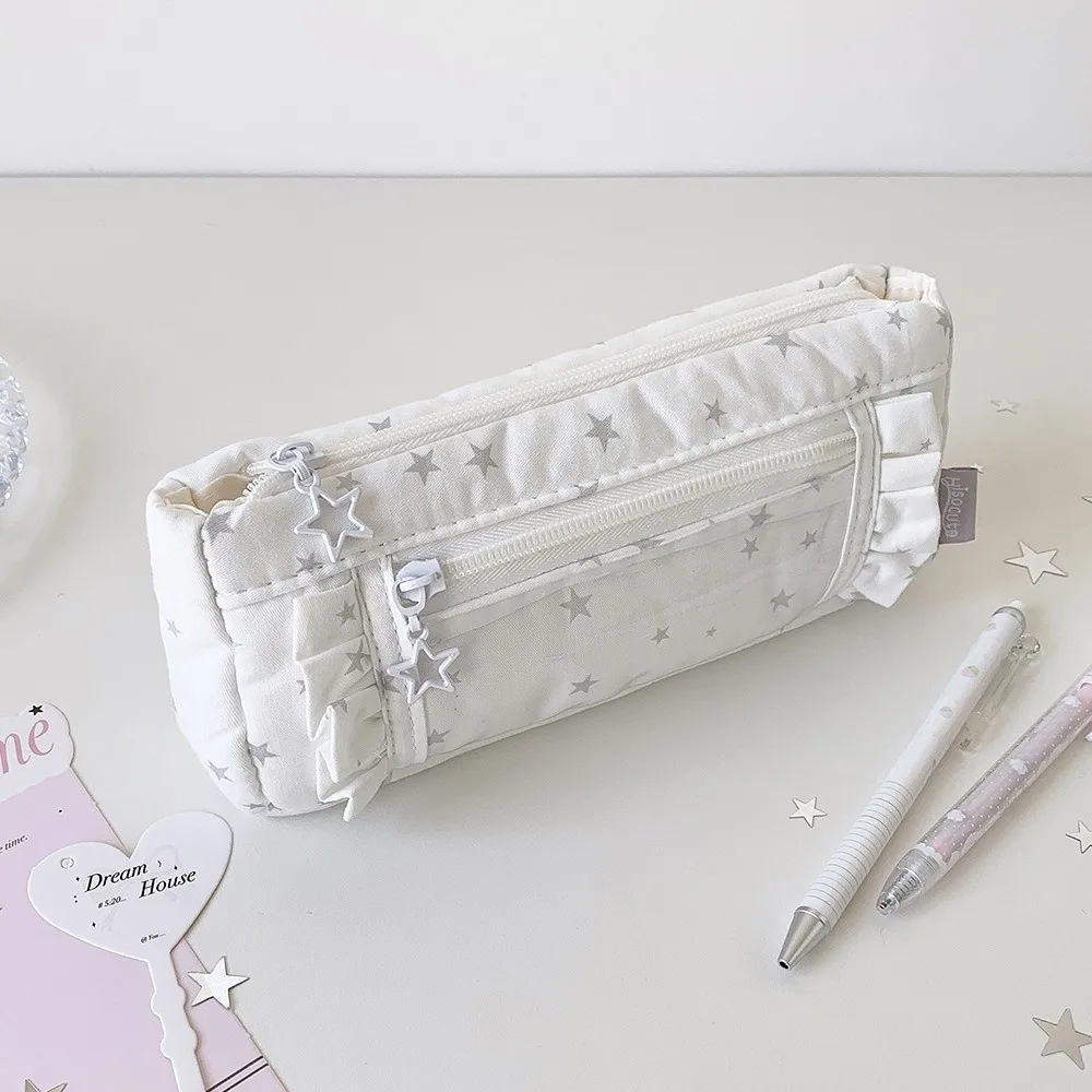 Transparent window Pencil Case Large Capacity Star Pen Bag multi-functional Badge Display Stationery Storage Pouch