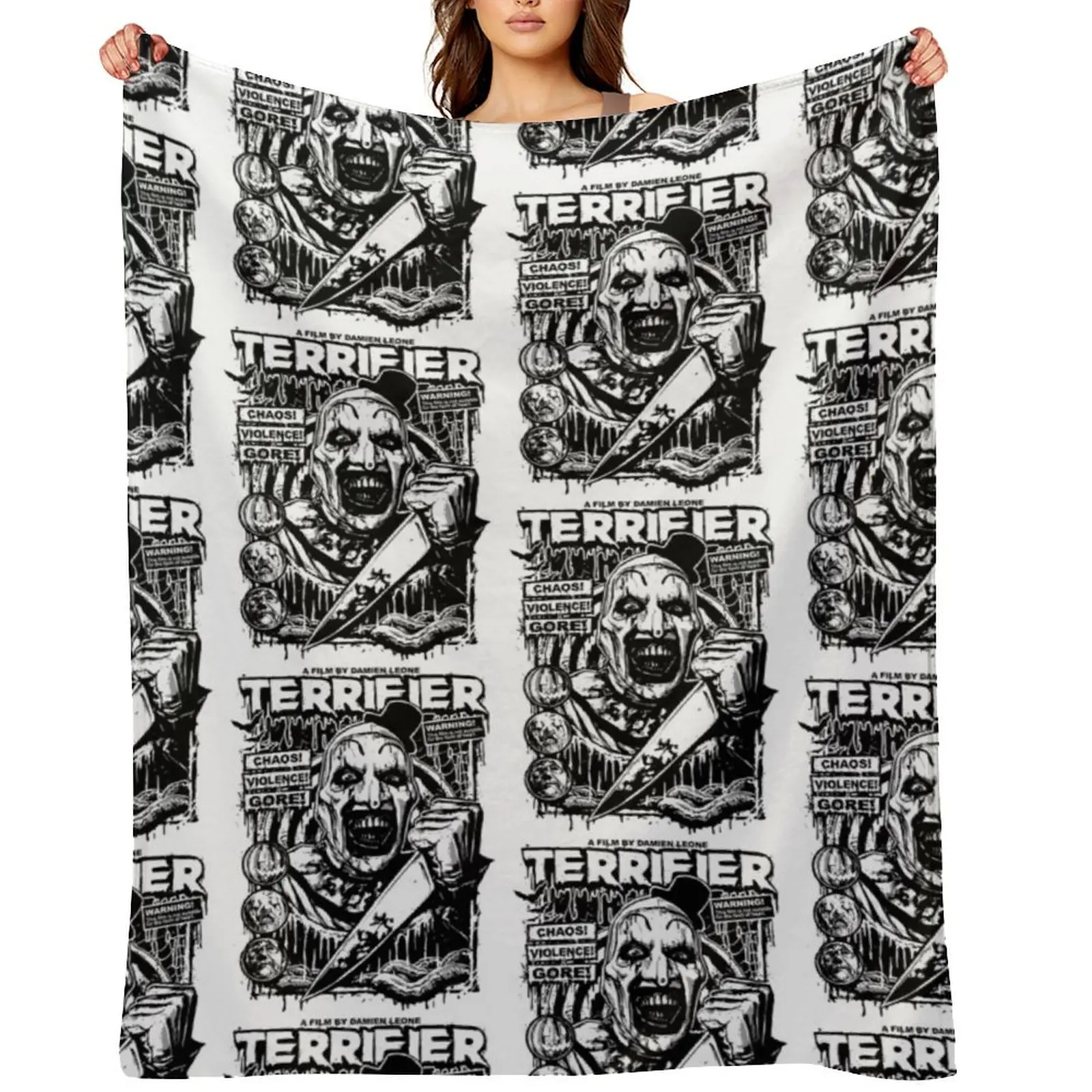 

Terrifier Clown Horror Film Throw Blanket Plush Winter beds Sofa Quilt Soft Blankets