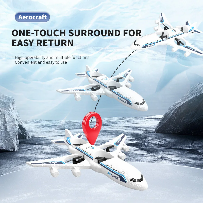 Avion RC en mousse UAV, avion aérien Intelligent 3D Fiilp 2.4G, hélicoptère télécommandé, Drone, jouets pour enfants, noël