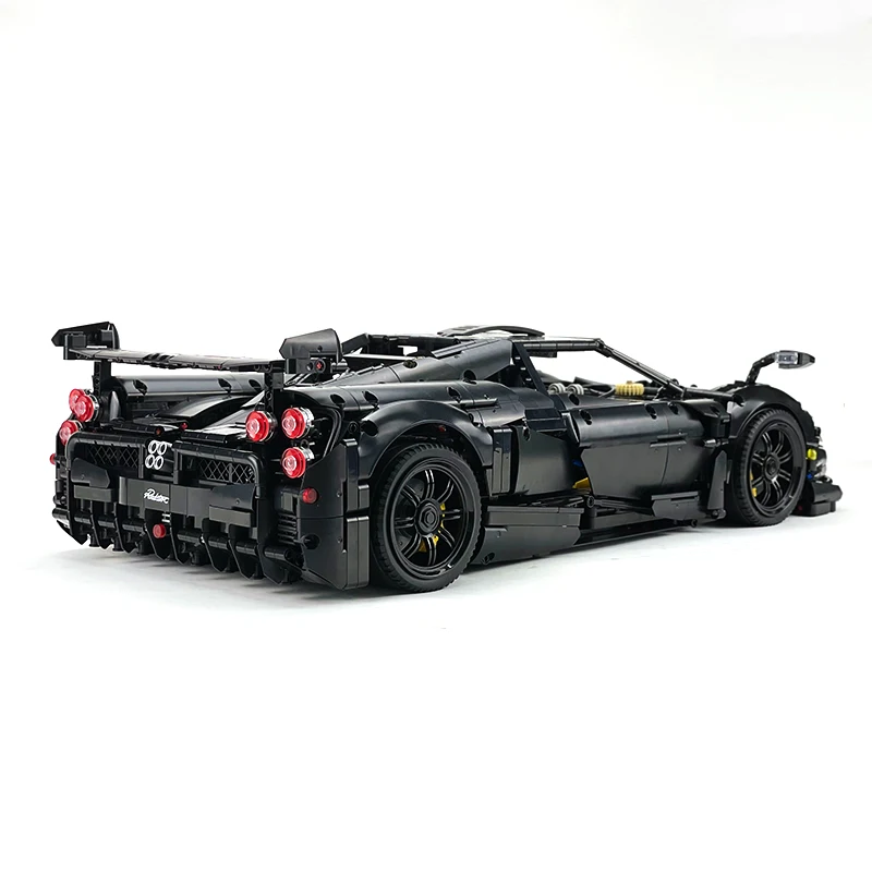 Preto huayra super carro esportivo de alta tecnologia 1:8 modelo bloco de construção montagem de tijolo 3d puzzle brinquedos diy brithday presentes de natal crianças