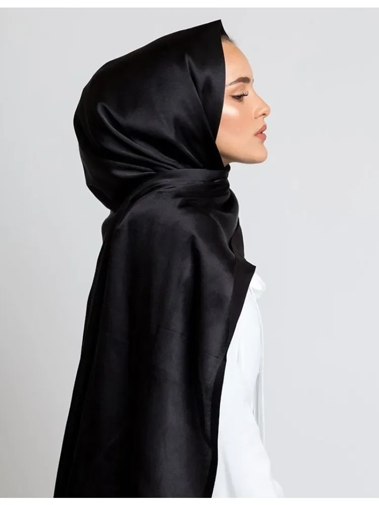 Hijabs de satén Premium para mujer, bufanda de gasa musulmana, turbantes, pañuelo para la cabeza, Foulard, Hijab femenino, 2022