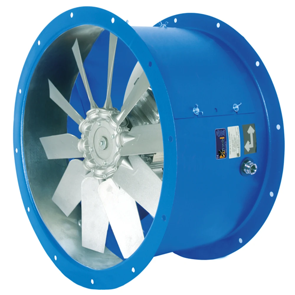 HMX 35 T4 (A0:6) ATEX axial fan 400ºC/2h with aluminium impeller and high efficiency IE3 motor