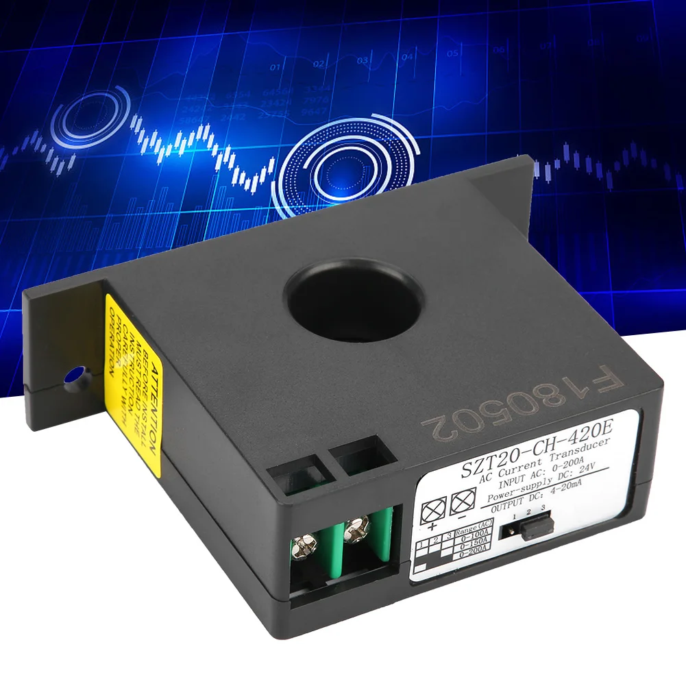 

SZT20-CH-420E Current Transducer Transmitter Transformer Sensor AC Current Converter 0-200A Current Sensor Current Transmitter
