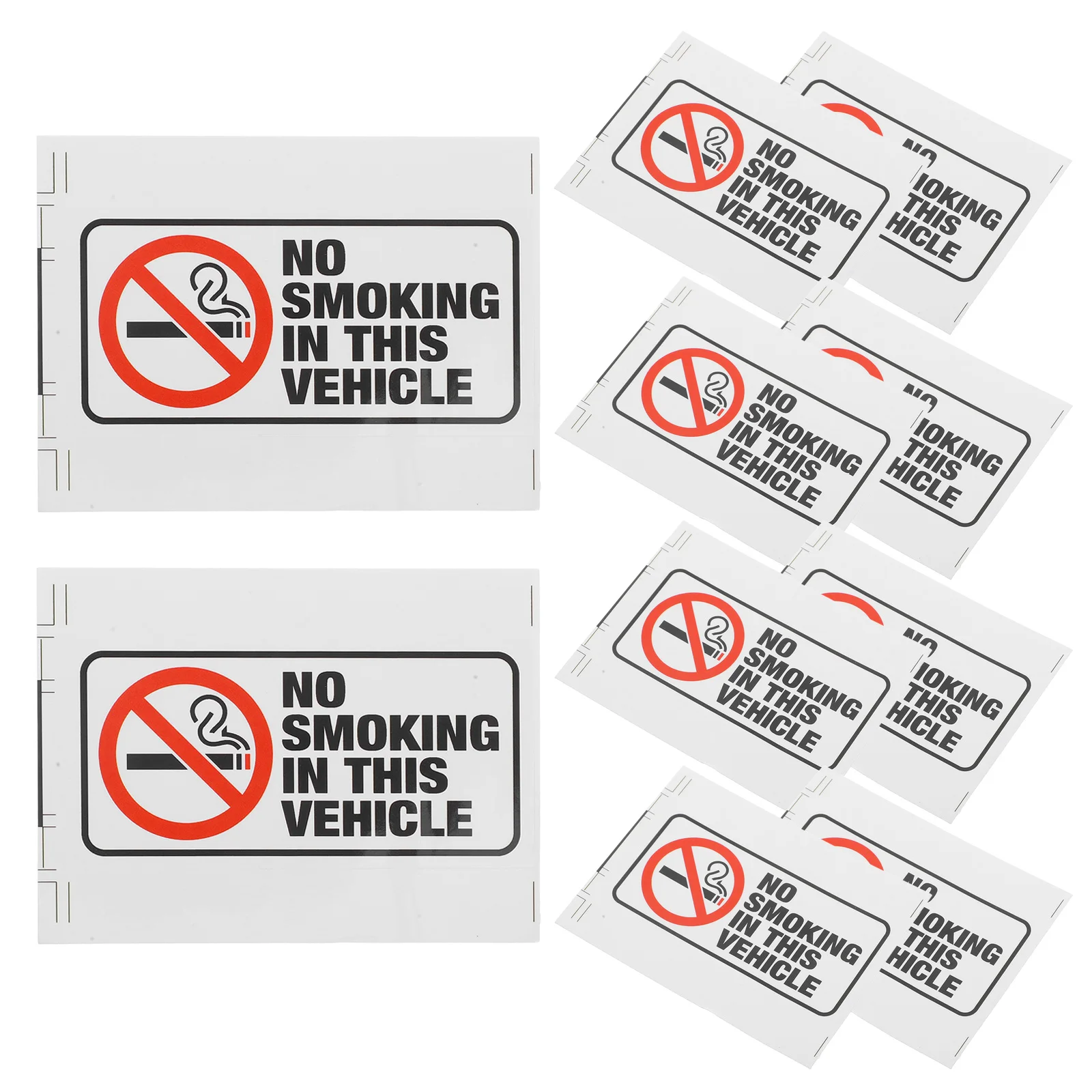 

10pcs Stickers For Vehicles Sign Self-Adhesive Decal Symbol Sticker Car No Smoking Decals Vehicle Stickers