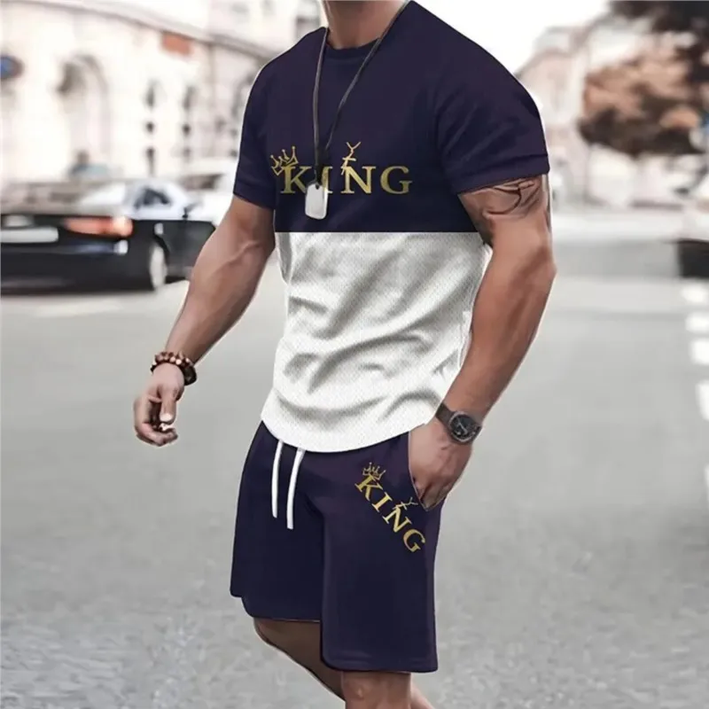 

2025 New Summer Sportswear Men's Short Sleeve Shorts 2 Piece Set Men's Street Camouflage Print Trendy Shorts Suit Men's Clothing