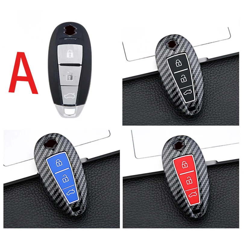 Carbon ABS Remote Car Key Shell Case For Suzuki Swift SX4 Vitara 2010-2016 TS008 / TS007 Smart Key