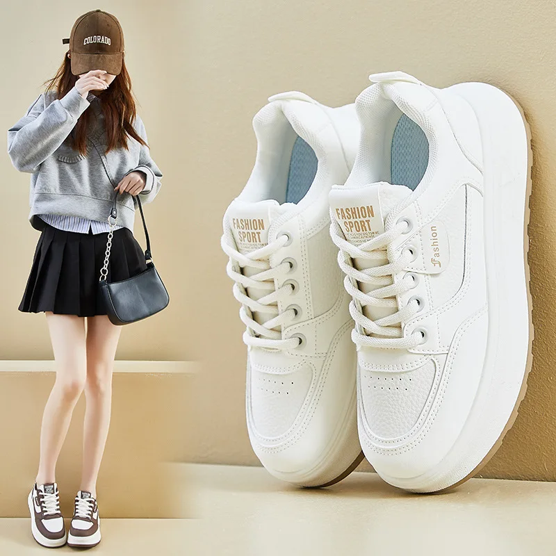 

Women's shoes 2026 spring white shoes new Korean version female student thick soled height increasing board shoes casual shoes