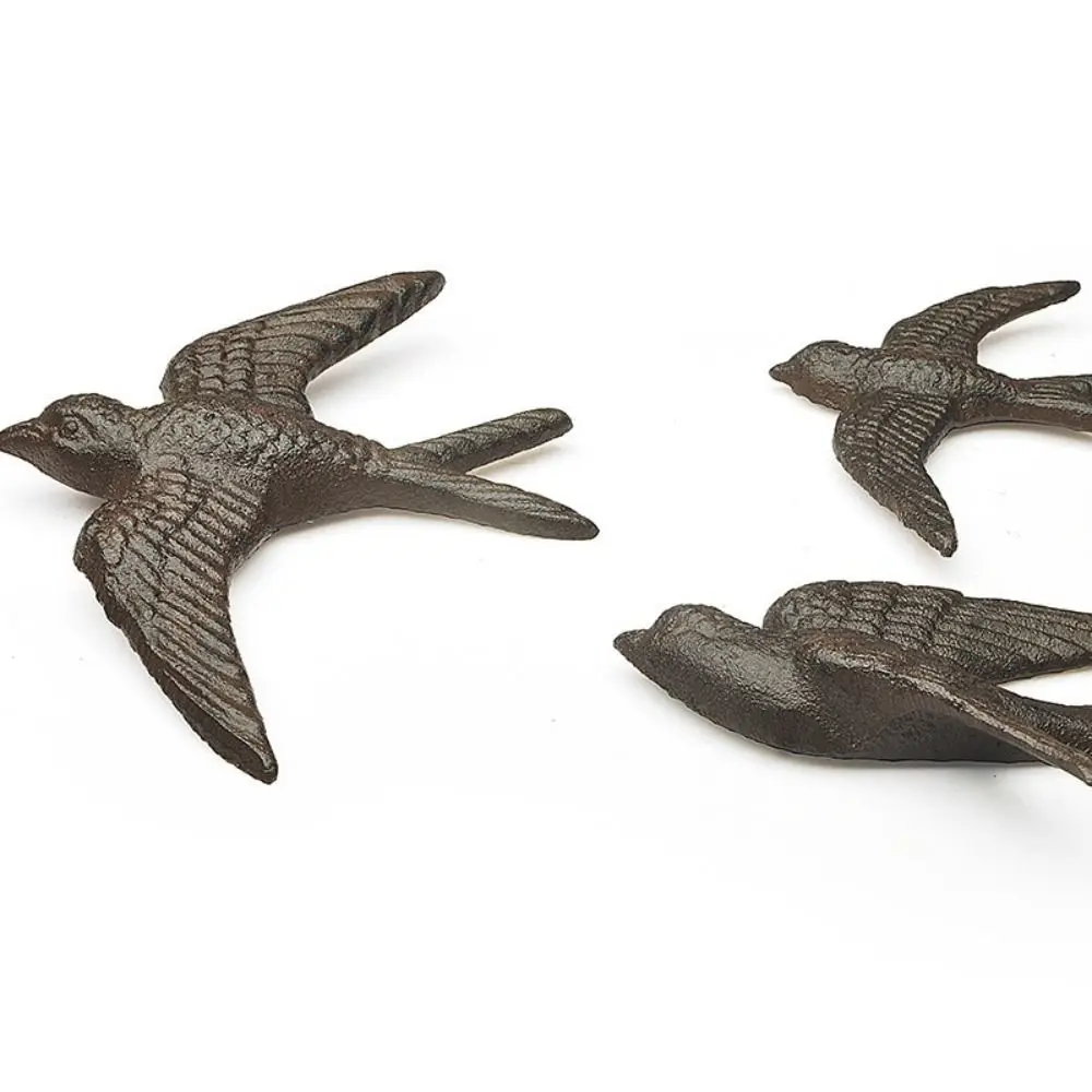 Retro Cast Iron Swallow Cast Iron Ornament Black DIY Decor Swallow Handicrafts Cast Iron Swallow Wall Decoration