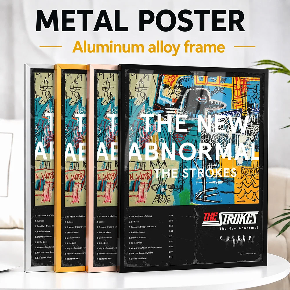 The Strokes New Abnormal Framed Metal Print Customized Recording Tribute Wall Art For Vinyl Collectors Decorating Music Room