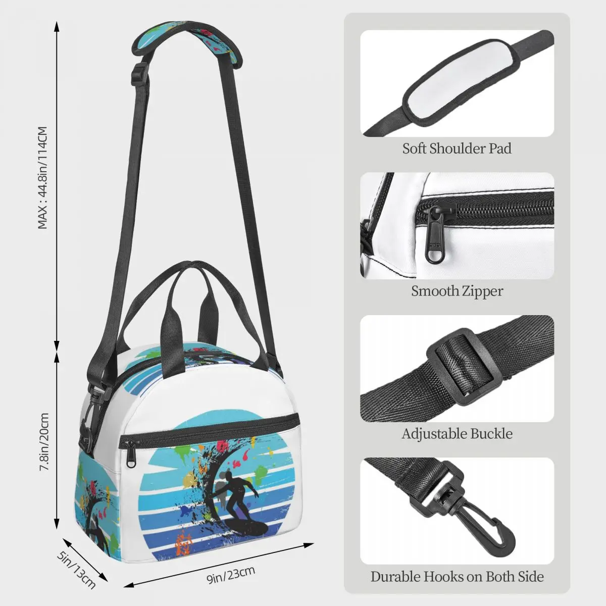 Mr Zogs Surfing Sex Wax Lunch Bags Insulated Bento Box Portable Lunch Tote Picnic Bags Cooler Bag for Woman School