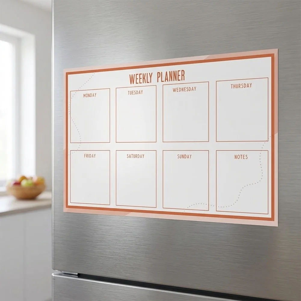 Fridge Calendar Board Weekly Planner Whiteboard Noticeboard Note Memo Board Wall Hanging Dry Wipe For Home Office School