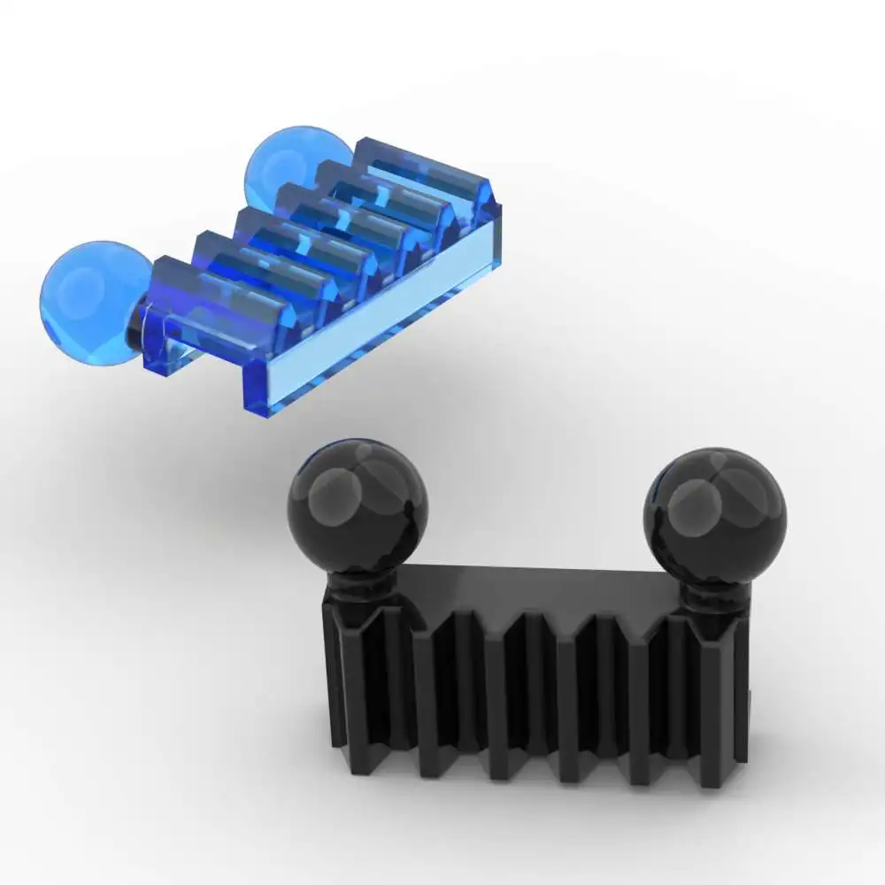 Moc 10 pçs parte tijolos 6574 1x2 engrenagem rack blocos de construção conjunto com 2 bola reboque partícula quebra-cabeça brinquedo diy crianças aniversário presentes do miúdo